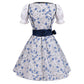 Gemini | dirndl kleid mit blumenprint und schnürmieder für frauen