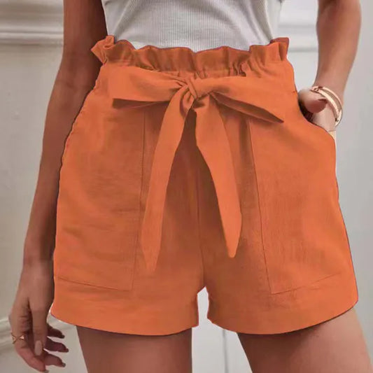 Lara - Himmelblaue Leinenshorts