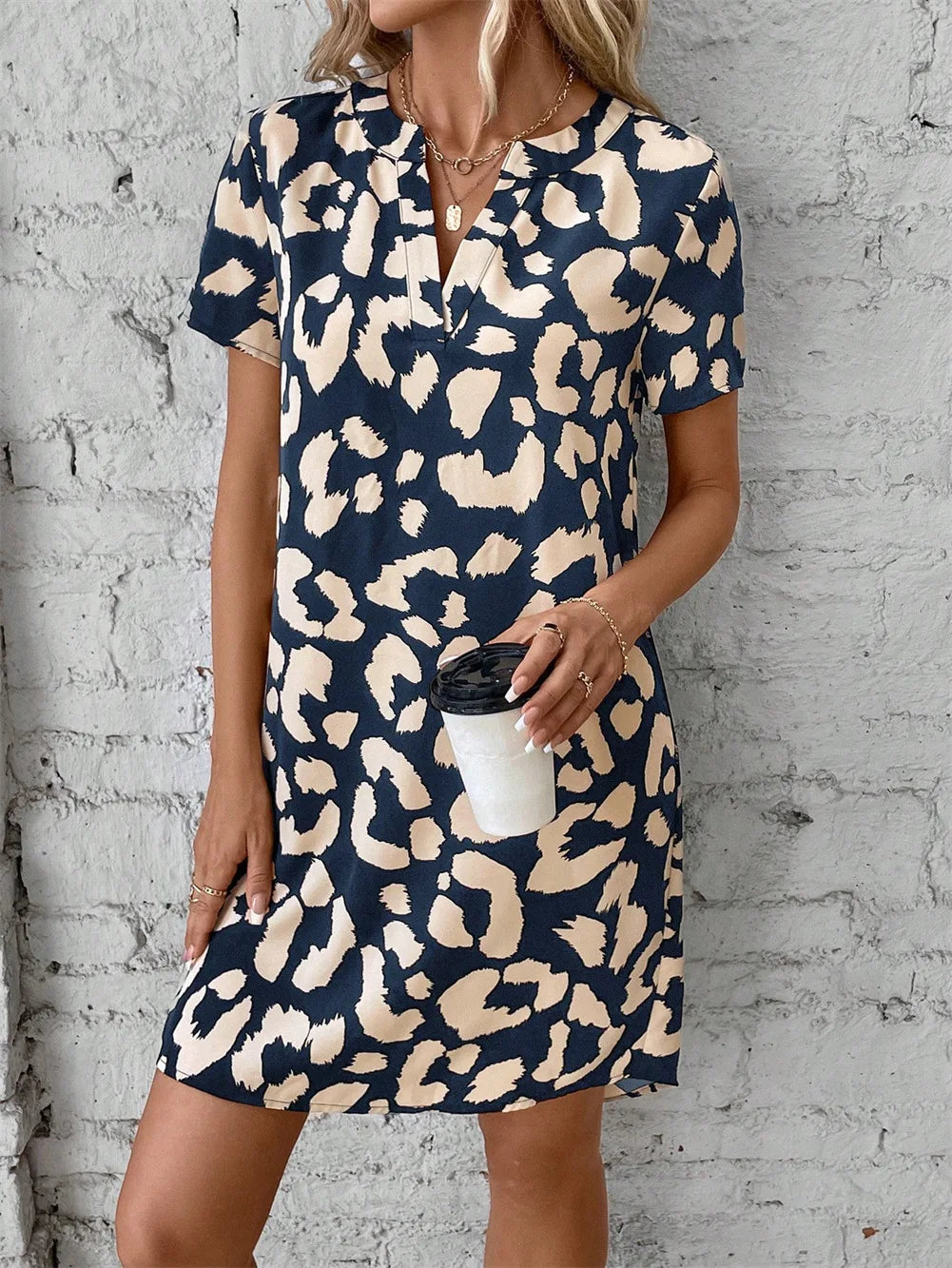 Zoe - Leopardenmuster A-Linien Kleid