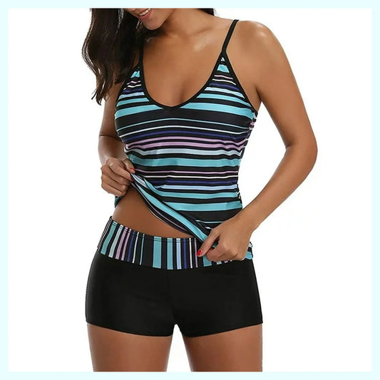 Valentina - Marine Streifen Tankini-Set