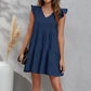 Navy Flounce - Marineblaues Volantkleid