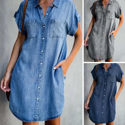 Kleid aus jeansstoff - Zula