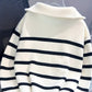Gestreifter Pullover mit Reißverschluss - Lena