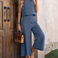 Schwarzes Set mit weitem Bein - Clara