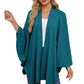Eleganter Wickelponcho Ivory Weiß - Clara