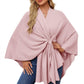 Eleganter Wickelponcho Ivory Weiß - Clara