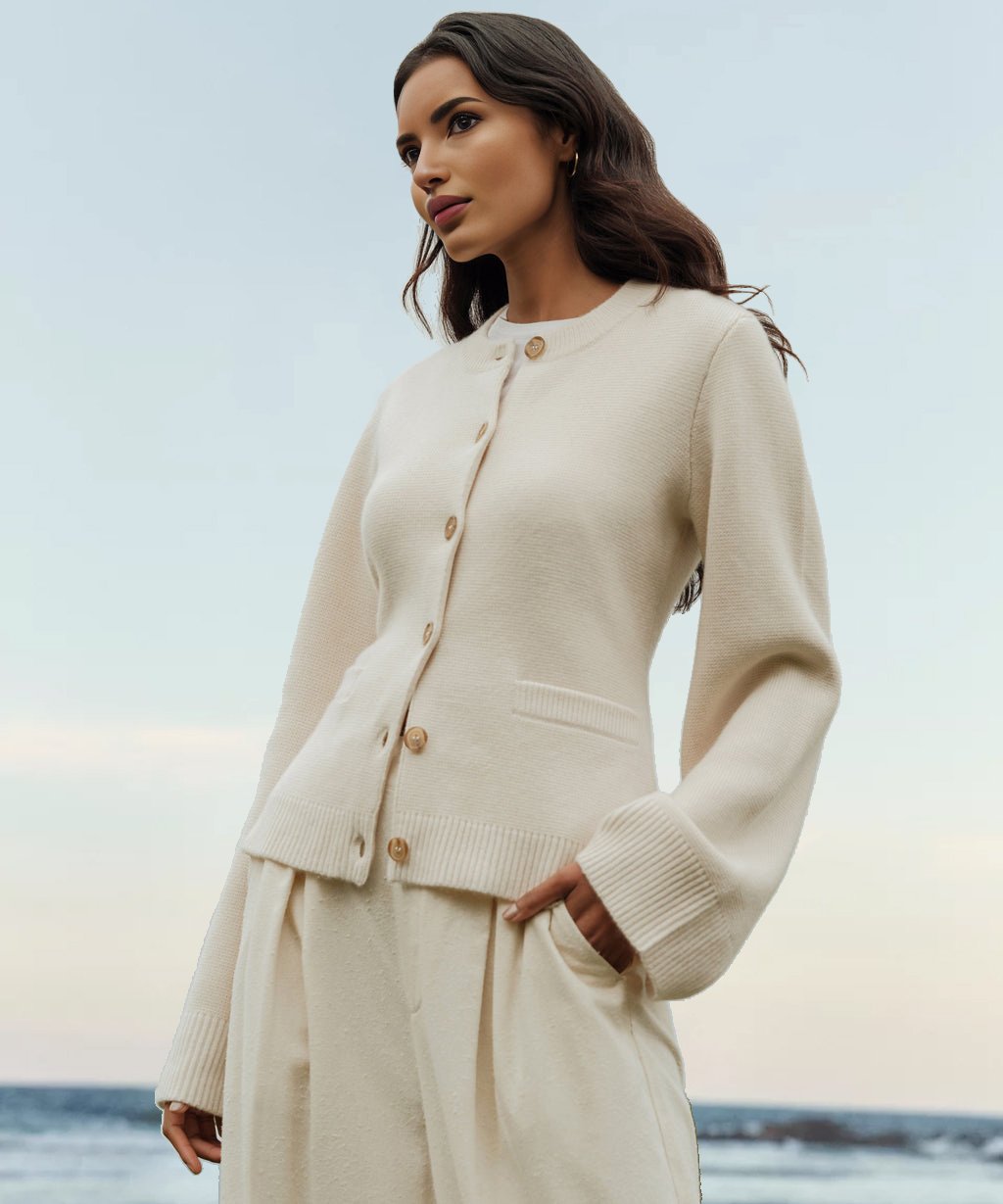 Cremefarbener Strick-Cardigan - Bella