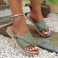 Grüne Slipper mit Riemen - Lina