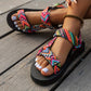 Bunte Ethno-Sandalen mit Plateau - Kaya