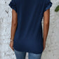 Olivgrünes T-Shirt mit Rüschen - Ella
