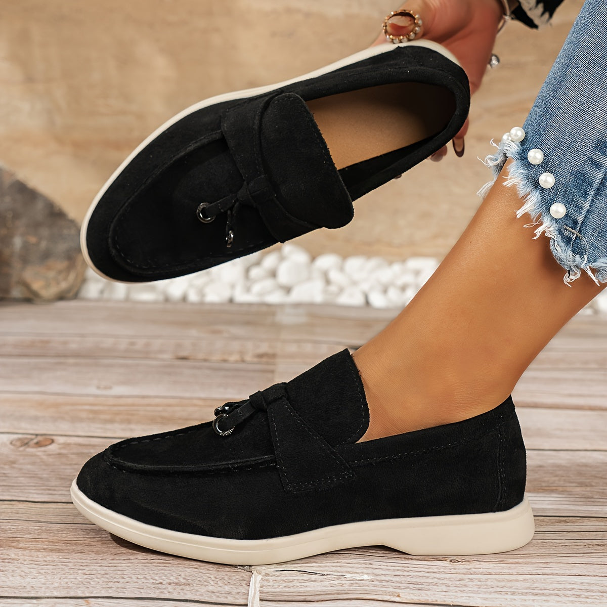 Schwarze Damen Loafer - Mia