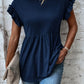 Olivgrünes T-Shirt mit Rüschen - Ella
