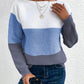 Natalie – farbblock-langarmpullover mit rundhalsausschnitt
