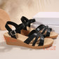 Schwarze Sommerkeilsandalen - Lena
