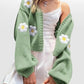 Lila Strick-Cardigan mit Blumenstickerei - Daisy