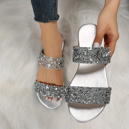 Goldene pantoffeln mit glitzer - Eva