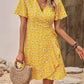 Gelbes Wickelkleid mit Blumenmuster - Sophie