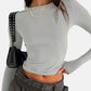 Graues Langarmshirt - Lisa