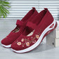 Isla - Orthopädische Florale Schwarze Slip-Ons