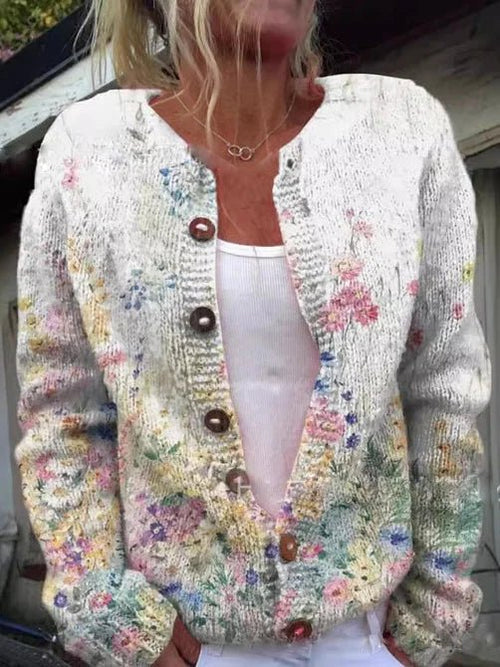 Celia – strickjacke mit floralen details für elegante outfits