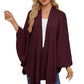 Eleganter Wickelponcho Ivory Weiß - Clara