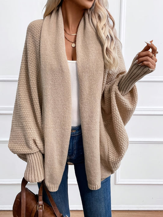 Khaki Strick-Cardigan mit Fledermausärmeln – Clara