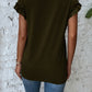 Olivgrünes T-Shirt mit Rüschen - Ella