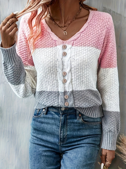 Bunter V-Ausschnitt Pullover – Clara