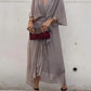 Fiona - grünes v-ausschnitt chiffon midikleid