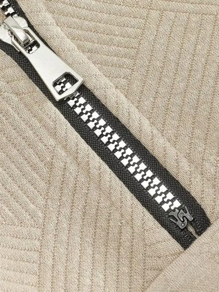 Dirk – klassischer quarter-zip pullover mit stehkragen