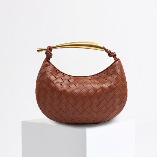 Mila - Geflochtene Damenhandtasche in Braun
