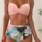 Navy – dunkelblauer bikini mit hoher taille und push-up