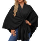 Eleganter Wickelponcho Ivory Weiß - Clara