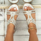 Silberne Sandalen mit Strass und Blumenakzent - Bella