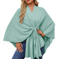 Eleganter Wickelponcho Ivory Weiß - Clara