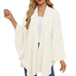 Eleganter Wickelponcho Ivory Weiß - Clara