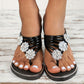 Silberne Flip-Flops mit Strassakzenten - Luna