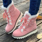 Beige Plüsch Winterstiefeletten - Sophie