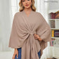 Eleganter Wickelponcho Ivory Weiß - Clara