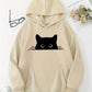 Bella - hoodie mit katzenprint und kapuze