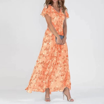 Maxikleid Orange – Elina