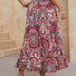 Boho Paisley High Low Midi Skirt