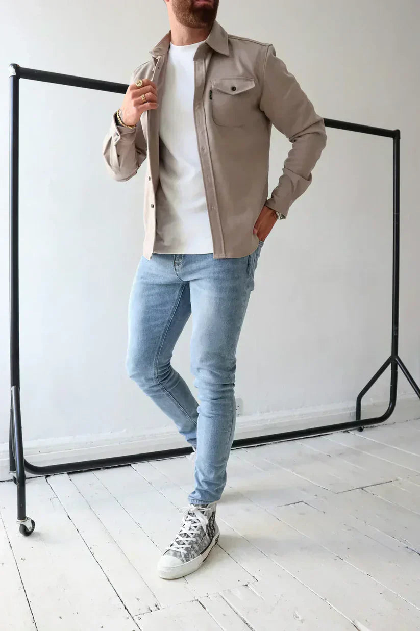 Martin – baumwoll overshirt mit knopfleiste