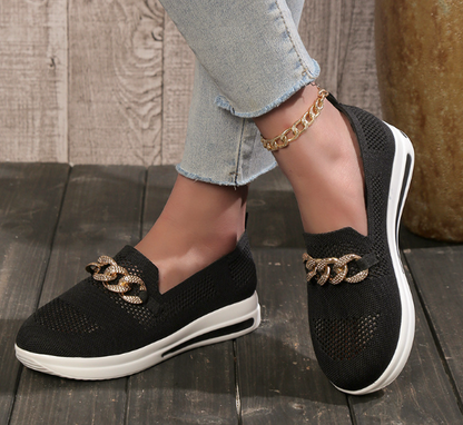 Orange Loafer mit Goldkette – Sophie