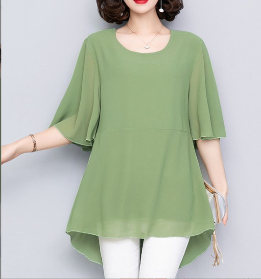 Blaue Chiffonbluse - Marie