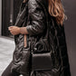 Schwarze Stylische Kapuzenjacke - Mia
