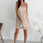 Eva - Naturfarbenes Leinen-Sommerkleid