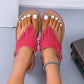 Clara - Boho Fransen Sandalen in Schwarz