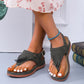 Clara - Boho Fransen Sandalen in Schwarz