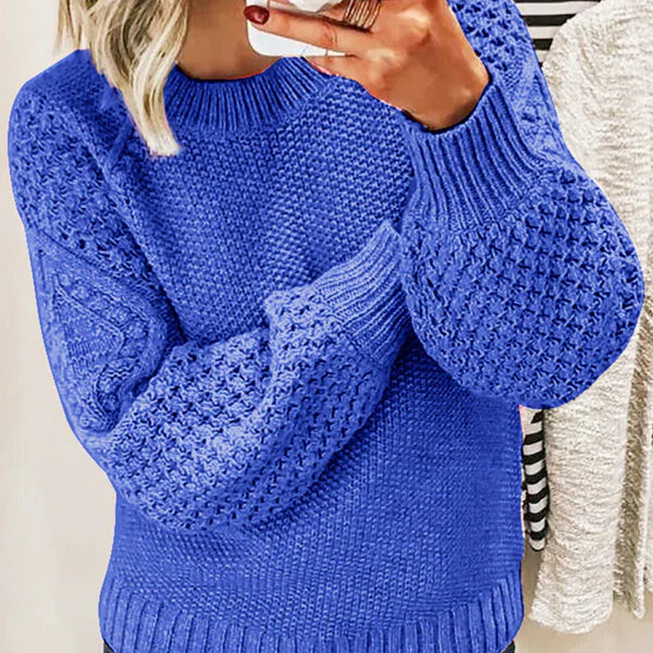 Alina – oversized strickpullover aus wollmischung mit zopfmuster